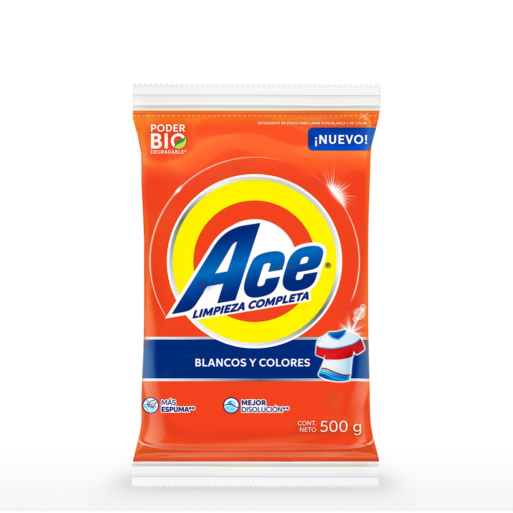 Detergente En Polvo Limpieza Completa 500gr Ace